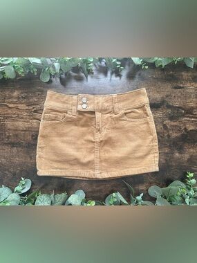 H&M Tan Corduroy Mini Skirt